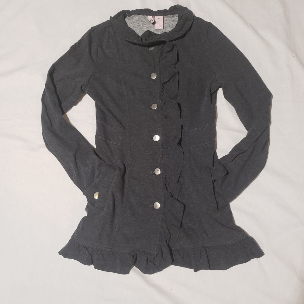 🍓2/$20 Stella Star Gray Sweater Jacket button up